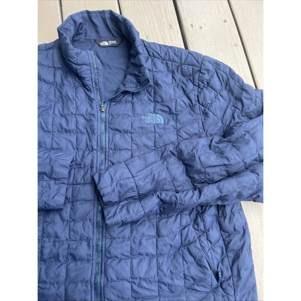 THE NORTH FACE Men's Thermoball Eco Jacket Quilted Puffer Full Zip Blue Large